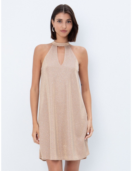 TOI & MOI Halter φόρεμα με λάμψεις 50-6943-226-ΠΟΥΔΡΑ