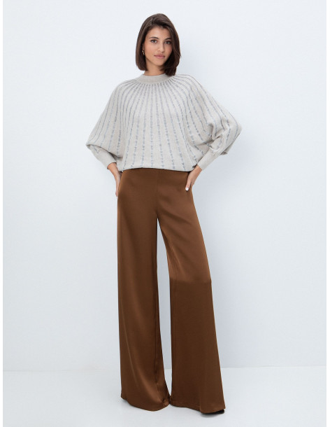 TOI & MOI Σατινέ παντελόνα 20-5999-226-ΚΑΦΕ