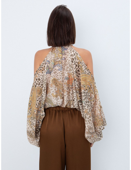 TOI & MOI Μπλούζα halter εμπριμέ 30-5883-226