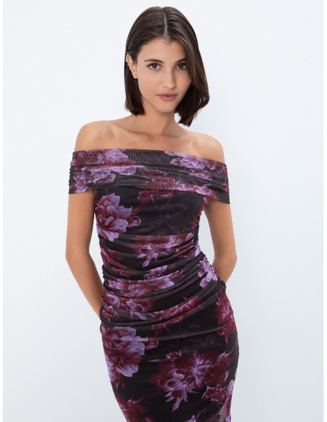 TOI & MOI Midi floral τούλινο φόρεμα 50-6965-226