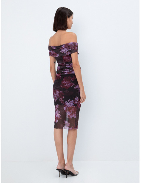 TOI & MOI Midi floral τούλινο φόρεμα 50-6965-226