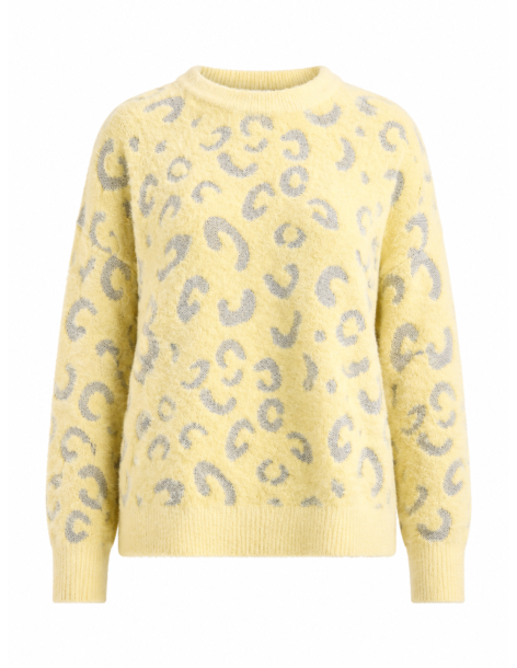 TOI & MOI Fluffy πουλόβερ με animal print 70-4991-226-ΚΙΤΡΙΝΟ 2