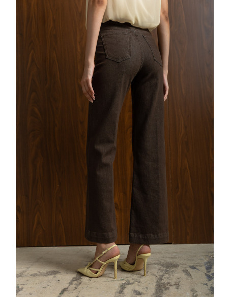 DONNA MARTHA Detail matter jean καμπάνα 27022-1-ΚΑΦΕ