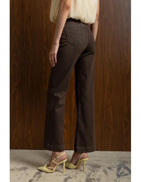 DONNA MARTHA Detail matter jean καμπάνα 27022-1-ΚΑΦΕ