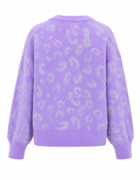 TOI & MOI Fluffy πουλόβερ με animal print 70-4991-226-ΜΩΒ