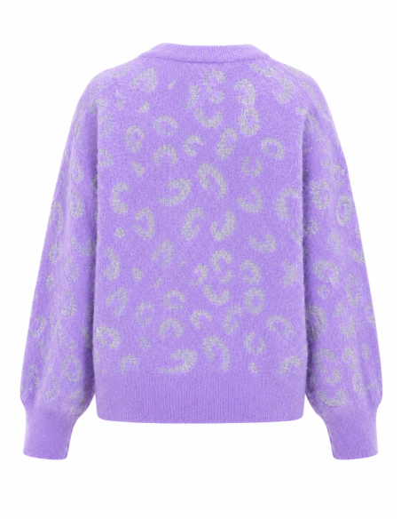 TOI & MOI Fluffy πουλόβερ με animal print 70-4991-226-ΜΩΒ