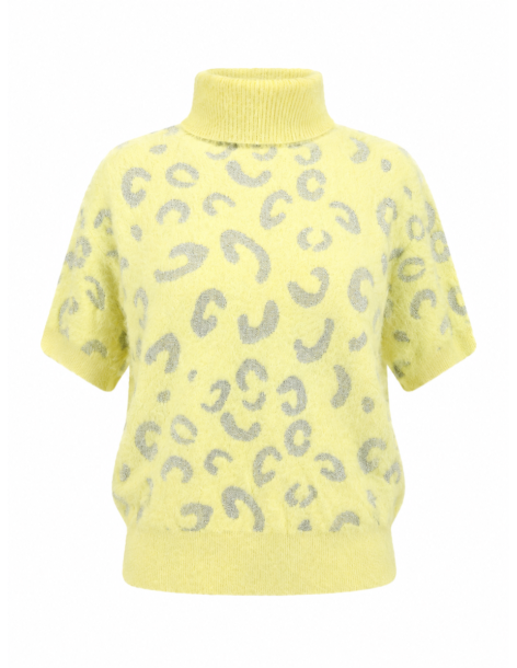 TOI & MOI Ζιβάγκο fluffy πουλόβερ animal print 70-4992-226-ΚΙΤΡΙΝΟ