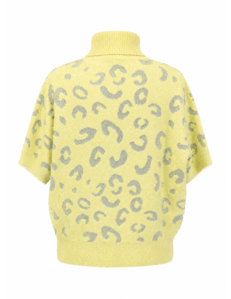 TOI & MOI Ζιβάγκο fluffy πουλόβερ animal print 70-4992-226-ΚΙΤΡΙΝΟ