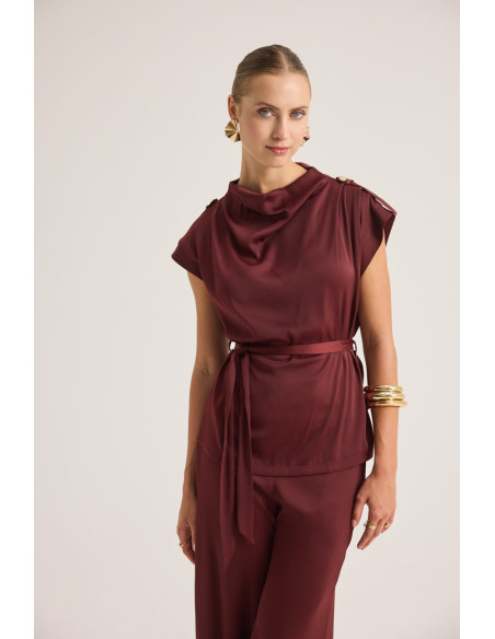 ENZZO SET Παντελόνι Orlena Μπλούζα Orlena 262172-262171-ΜΠΟΡΝΤΟ