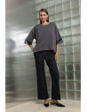 DONNA MARTHA Detail matter jean καμπάνα 27022-3-ΜΑΥΡΟ