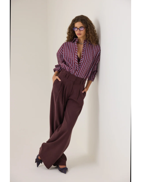 ENZZO Παντελόνα Marilyn 262004-DARK PLUM