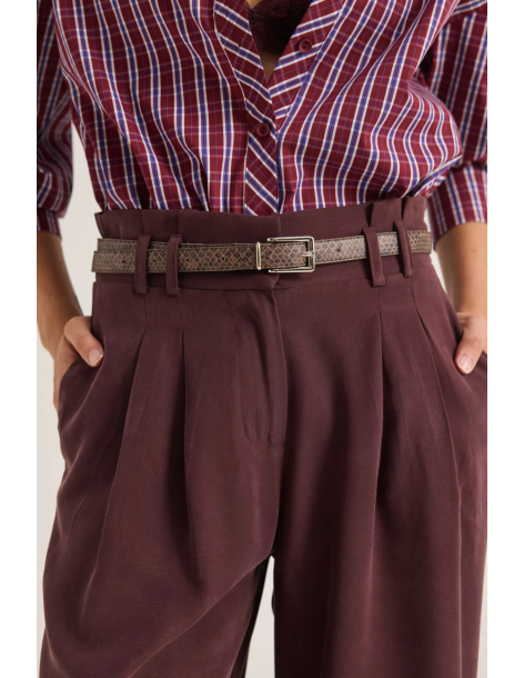 ENZZO Παντελόνα Marilyn 262004-DARK PLUM