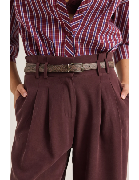 ENZZO Παντελόνα Marilyn 262004-DARK PLUM