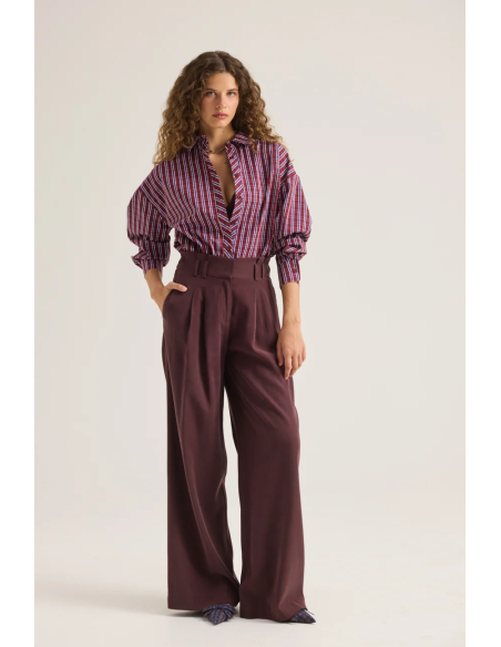 ENZZO Παντελόνα Marilyn 262004-DARK PLUM
