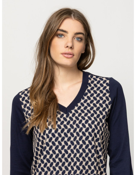 HEAVY TOOLS Μακρυμάνικο Τ-SHIRT CALISHAW26 15056-GEOMETRIC