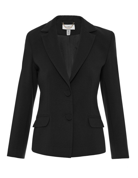FOREL Σακάκι ίσιο με πέτο γιακά 083.30.01.056-ΜΑΥΡΟ