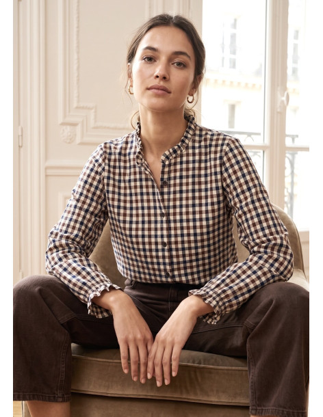 BON FASHION καρό πουκάμισο 8802-E-ΚΑΦΕ
