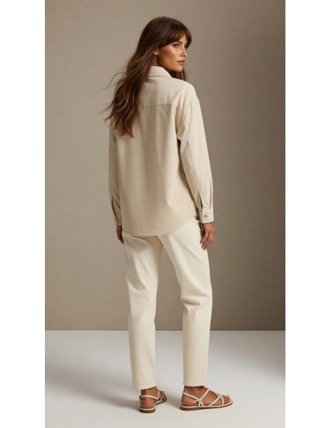 BON FASHION Πουκάμισο κοτλέ με χρυσή καρδιά 26655-ΜΠΕΖ