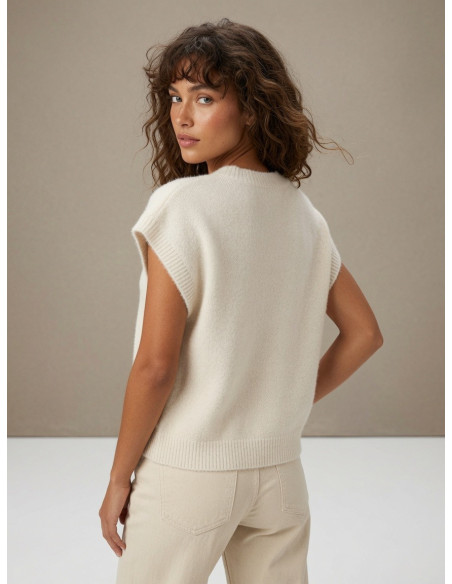 BON FASHION Αμάνικο πουλόβερ Mildred Y26626-ΜΠΕΖ