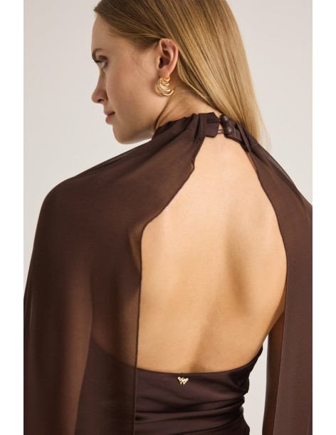 ENZZO SET Παντελόνι Rylee Τοπ Rylee 262282-262281-ΚΑΦΕ