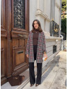BON FASHION Ριγέ μακριά ζακέτα CH2056-ΓΚΡΙ
