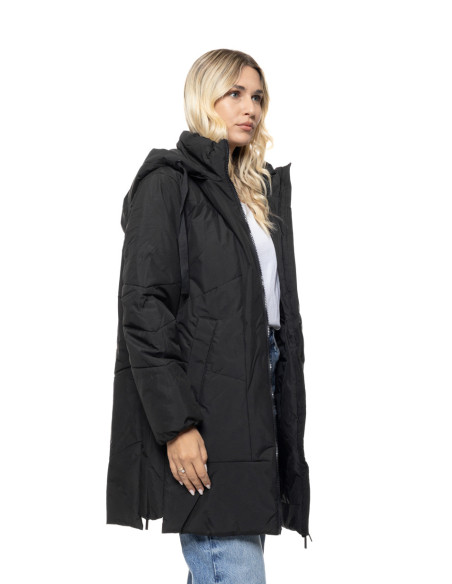 BISTON μακρύ padded μπουφάν με κουκούλα 56-101-029-ΜΑΥΡΟ