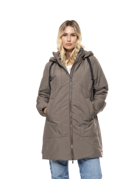 BISTON μακρύ padded μπουφάν με κουκούλα 56-101-029-FANGO