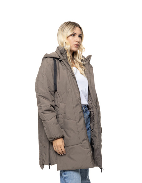 BISTON μακρύ padded μπουφάν με κουκούλα 56-101-029-FANGO