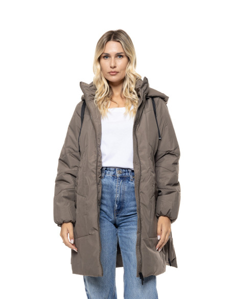 BISTON μακρύ padded μπουφάν με κουκούλα 56-101-029-FANGO