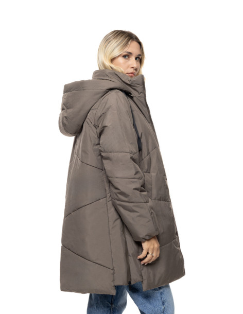 BISTON μακρύ padded μπουφάν με κουκούλα 56-101-029-FANGO 2