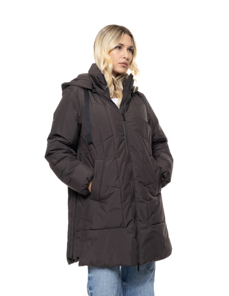 BISTON μακρύ padded μπουφάν με κουκούλα 56-101-029-ΚΑΦΕ