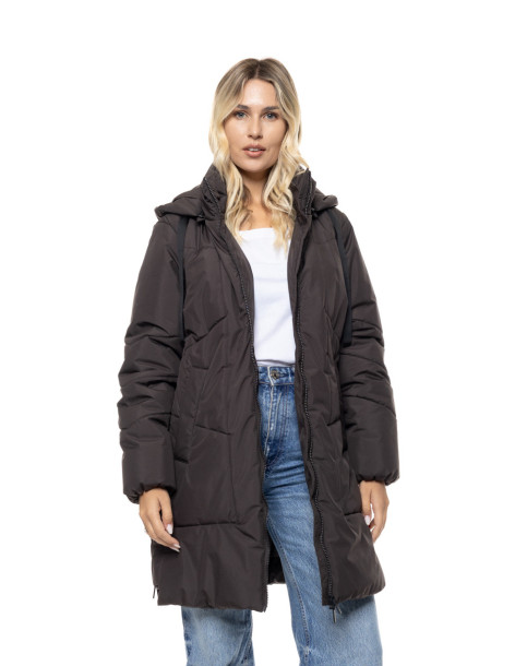 BISTON μακρύ padded μπουφάν με κουκούλα 56-101-029-ΚΑΦΕ 2