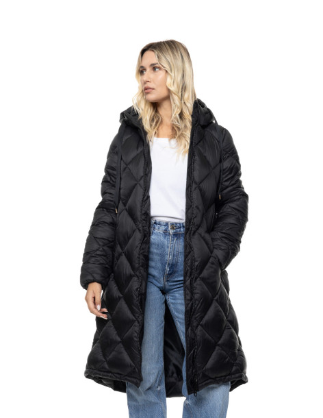 SPLENDID μακρύ Puffer πανωφόρι με κουκούλα 56-101-069-ΜΑΥΡΟ