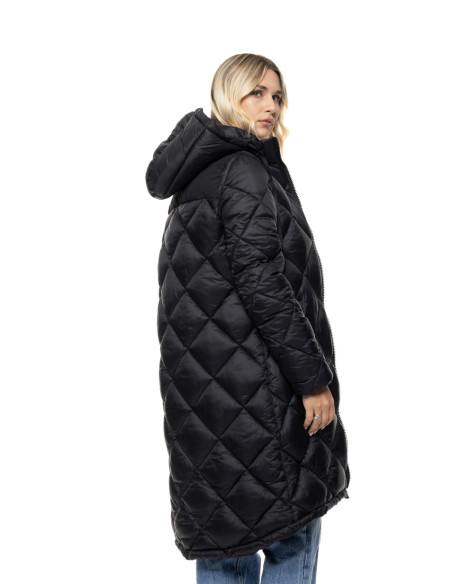SPLENDID μακρύ Puffer πανωφόρι με κουκούλα 56-101-069-ΜΑΥΡΟ