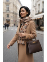 BON FASHION κασκόλ διπλής όψης με μοτίβο λέοπαρ LM2026-57-ΜΠΕΖ