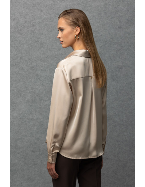 DONNA  MARTHA Πουκάμισο satin touch 27153-4-ΜΠEZ