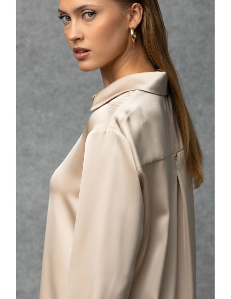DONNA  MARTHA Πουκάμισο satin touch 27153-4-ΜΠEZ