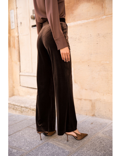 BON FASHION Velvet jacket and pants set V1721-P2228-BROWN | BON FASHION