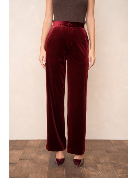 BON FASHION Velvet jacket and pants set V1721-P2228-BROWN | BON FASHION