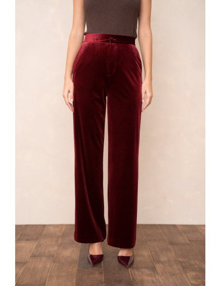BON FASHION Velvet jacket and pants set V1721-P2228-BROWN | BON FASHION