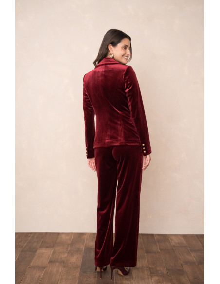 BON FASHION Velvet jacket and pants set V1721-P2228-BROWN | BON FASHION