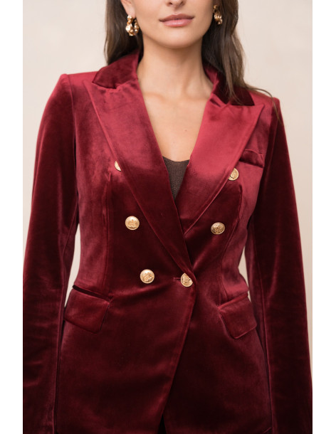 BON FASHION Velvet jacket and pants set V1721-P2228-BROWN | BON FASHION