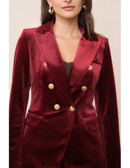 BON FASHION Velvet jacket and pants set V1721-P2228-BROWN | BON FASHION