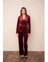 BON FASHION SET Velvet jacket and pants set V1721-P2228-ΜΠΟΡΝΤΟ