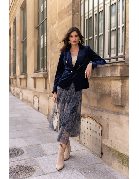 BON FASHION Velvet jacket and pants set V1721-P2228-BROWN | BON FASHION