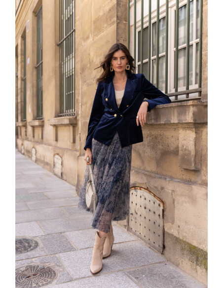 BON FASHION Velvet jacket and pants set V1721-P2228-BROWN | BON FASHION