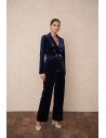 BON FASHION SET Velvet jacket and pants set V1721-P2228-BLUE