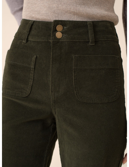 ORAIJE PARIS Βελούδινο παντελόνι Elenette V6006-OLIVE