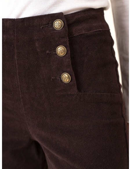 ORAIJE PARIS Βελούδινο παντελόνι Victorine V6001-PLUM