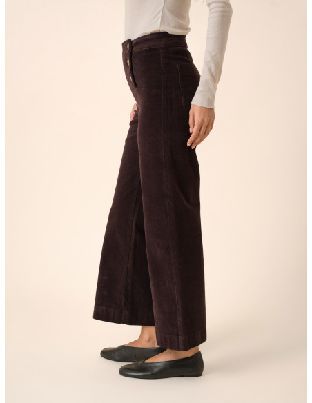 ORAIJE PARIS Βελούδινο παντελόνι Victorine V6001-PLUM